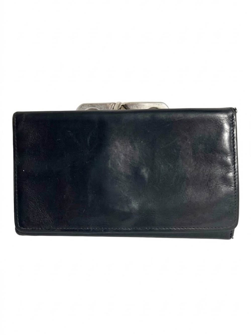 Vintage Unbranded Leather Wallet with Snap Closure and Kiss Lock Change Purse 🖤